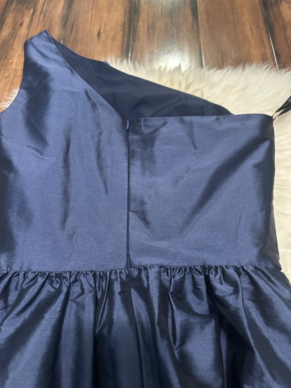 ALFRED SUNG One-Shoulder Navy Party Dress - Picture 6 of 11